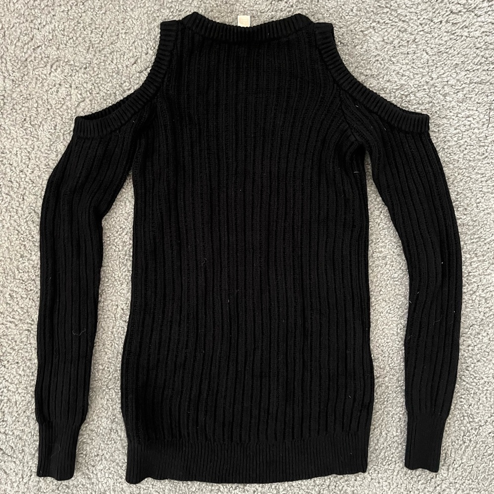Michael Kors Black Off-the-Shoulder Knit Sweater- like new! - Picture 3 of 4
